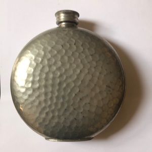 Good Vintage Hammered Pewter Flask